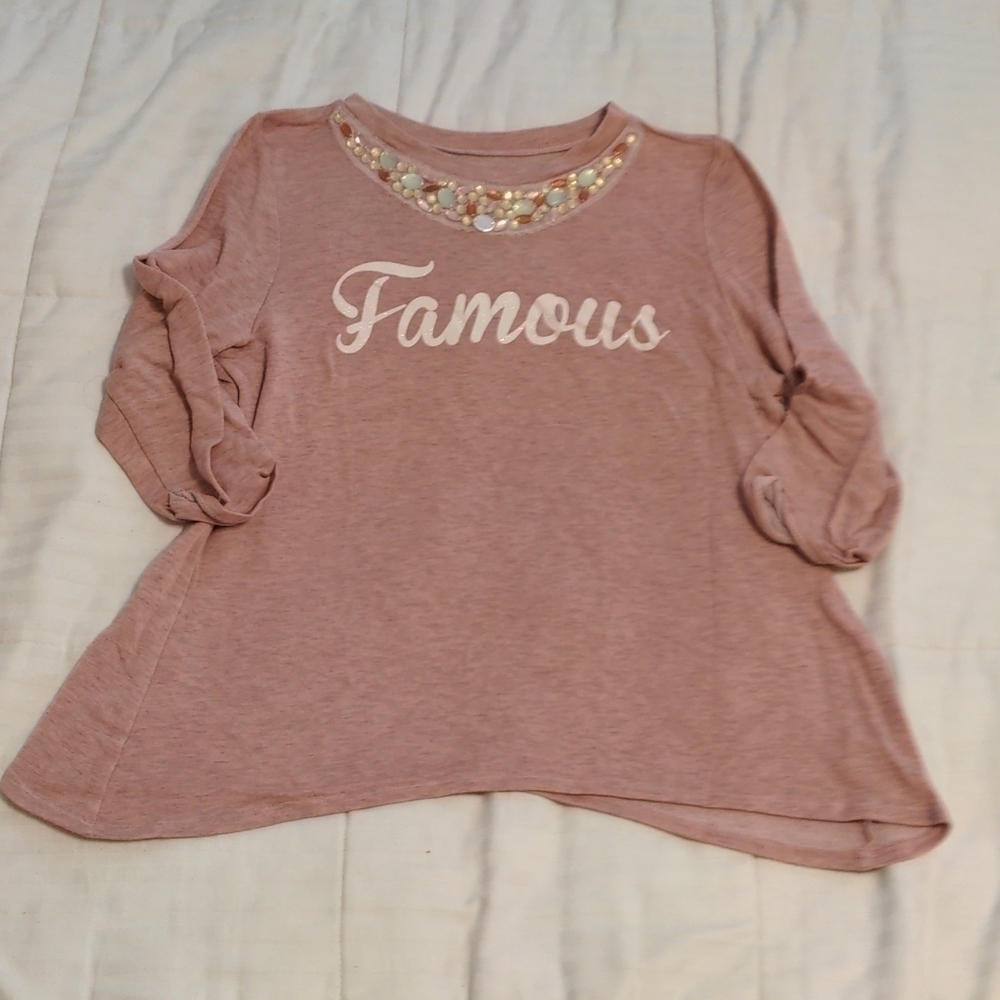 𝅺side of Fries embellished "Famous" top size XL